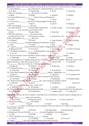 Chuyên đề tự học Tiếng Anh (Theo tham chiếu Châu Âu 6 bậc) - Gerunds - Đỗ Bình